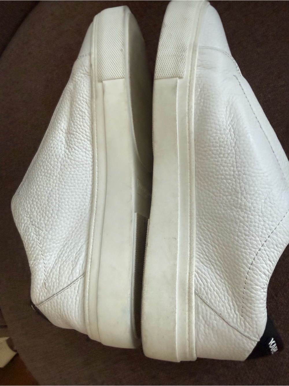 Karl Lagerfeld White Slip-On Sneakers with Black Accent and Logo Charm - Picture 8 of 12